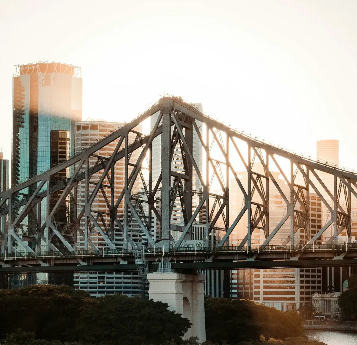 Story Bridge and Brisbane CBD at sunset